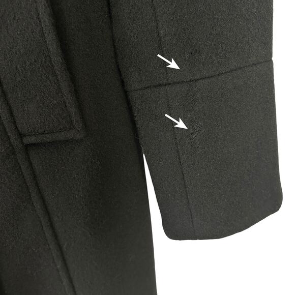 Diane von Furstenberg Womens Vintage Wool Cashmere Military Coat Sz. 2 Black - Picture 7 of 16